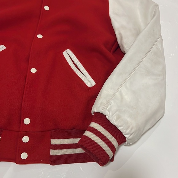 Vintage, VARSITY LETTERMAN JACKET, wool/leather.  Made in the USA - Picture 5 of 13